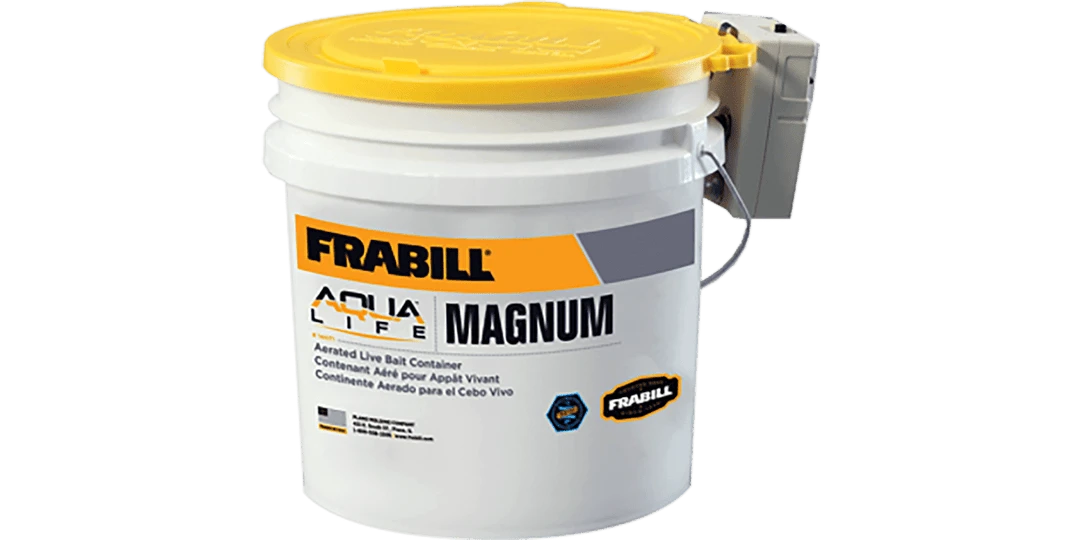 Frabill Magnum Bait Bucket With Aerator Open Water 3 Frabill Magnum Bait Bucket With Aerator Open Water